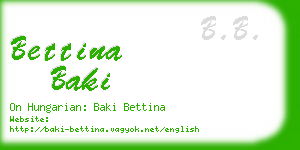 bettina baki business card